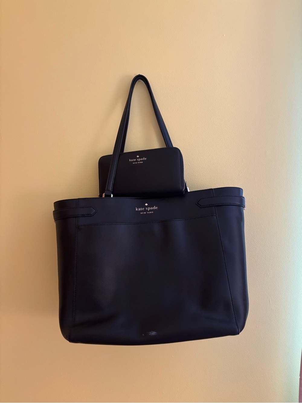 Kate Spade Black Staci Laptop Tote with Staci Large Continental Wallet